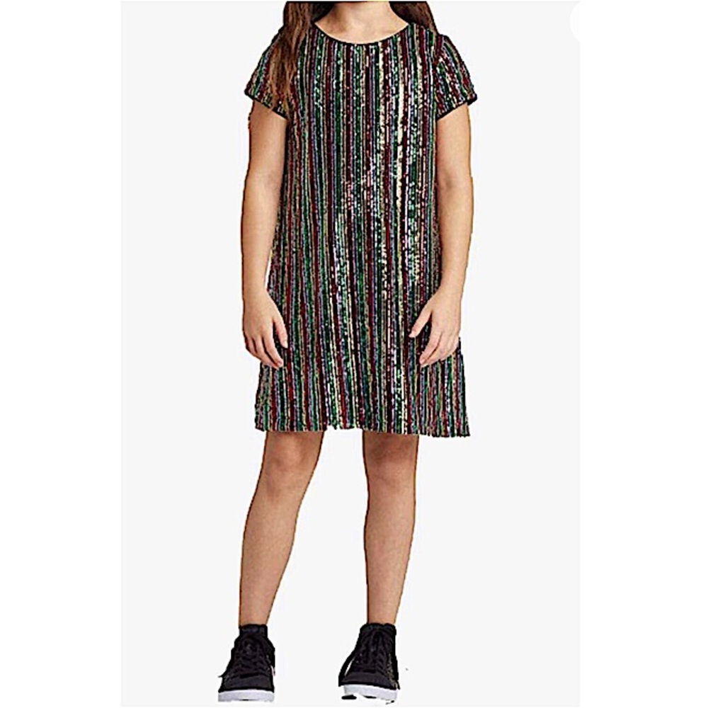 ART CLASS Girls' Sequin Short Sleeve Dress XXL